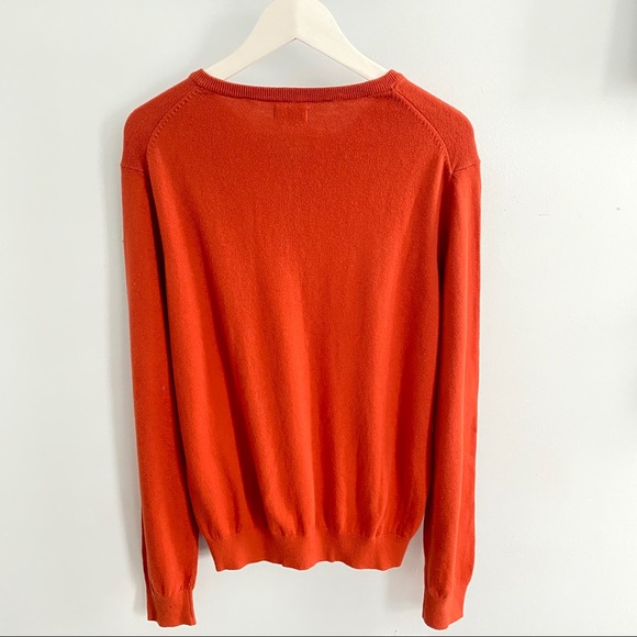 Izod Orange Pullover V Neck Sweater M - Picture 4 of 9